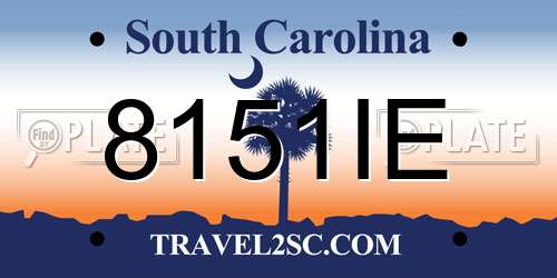 8151IE South Carolina License Plate