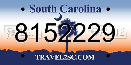8152229 South Carolina License Plate