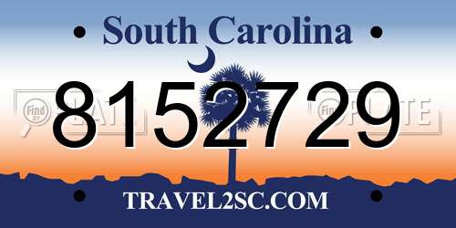 8152729 South Carolina License Plate