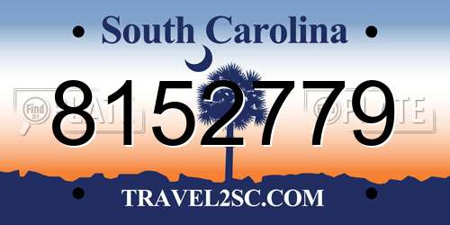 8152779 South Carolina License Plate