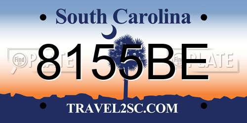 8155BE South Carolina License Plate