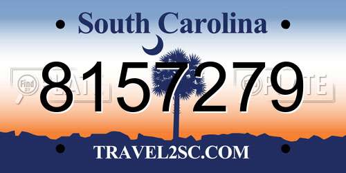 8157279 South Carolina License Plate