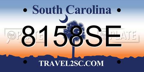 8158SE South Carolina License Plate