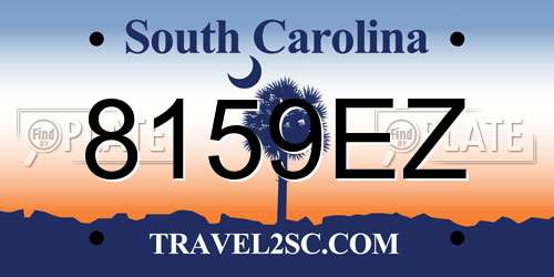 8159EZ South Carolina License Plate