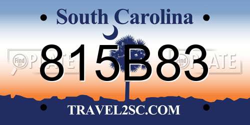 815B83 South Carolina License Plate