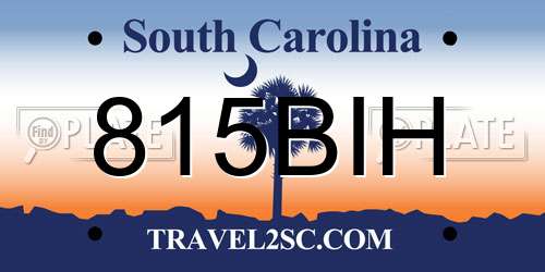 815BIH South Carolina License Plate