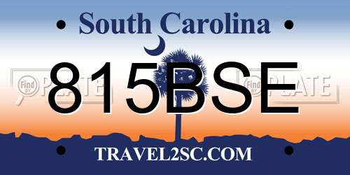 815BSE South Carolina License Plate