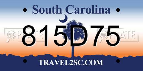 815D75 South Carolina License Plate