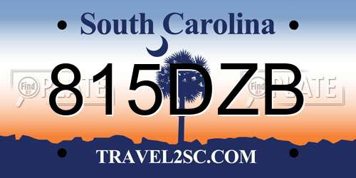 815DZB South Carolina License Plate