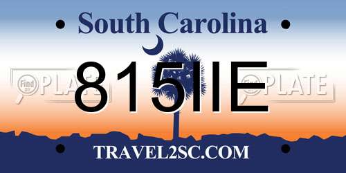 815IIE South Carolina License Plate