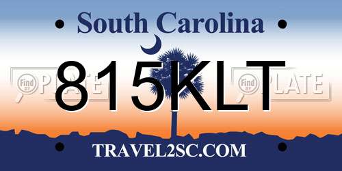 815KLT South Carolina License Plate