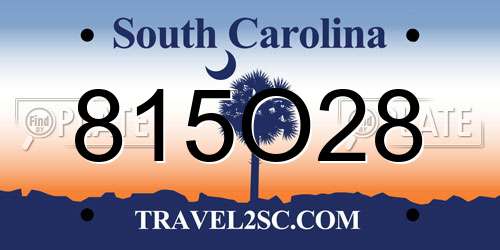 815O28 South Carolina License Plate