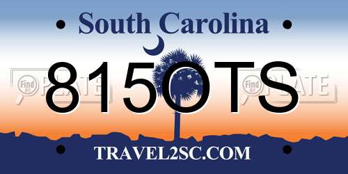 815OTS South Carolina License Plate