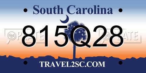 815Q28 South Carolina License Plate