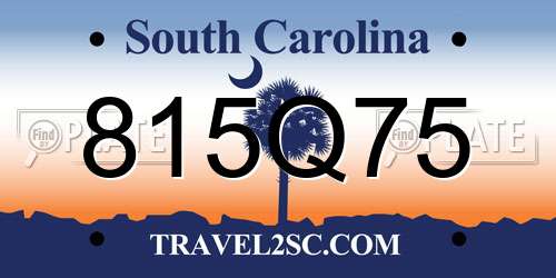 815Q75 South Carolina License Plate
