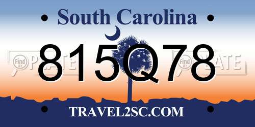 815Q78 South Carolina License Plate