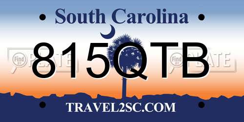 815QTB South Carolina License Plate