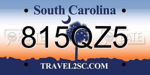815QZ5 South Carolina License Plate