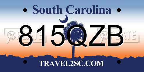 815QZB South Carolina License Plate