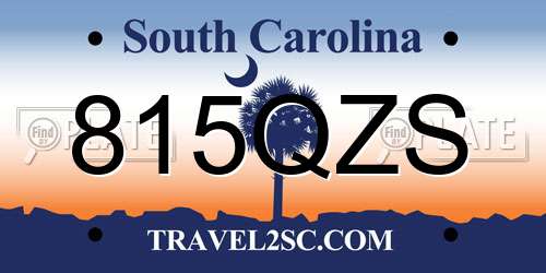 815QZS South Carolina License Plate
