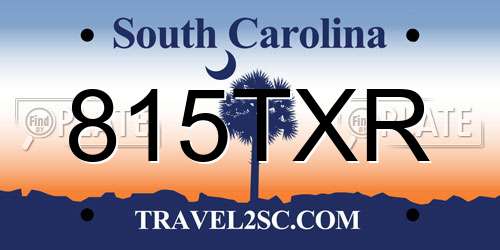 815TXR South Carolina License Plate