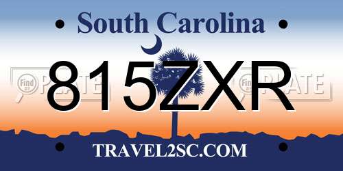 815ZXR South Carolina License Plate