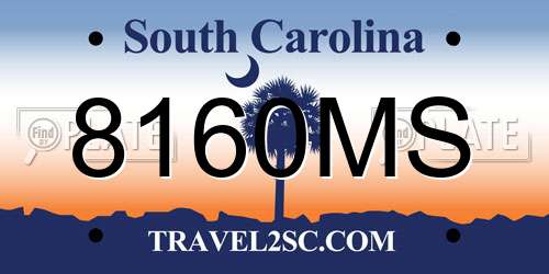 8160MS South Carolina License Plate