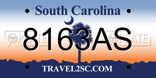 8163AS South Carolina License Plate