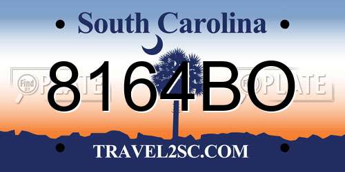 8164BO South Carolina License Plate