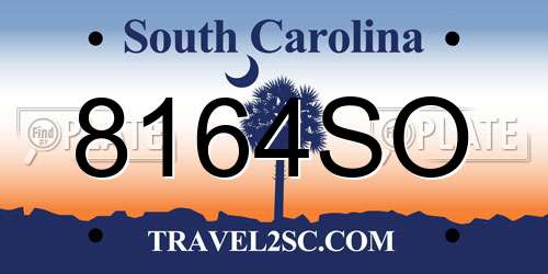 8164SO South Carolina License Plate