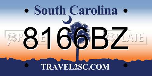 8166BZ South Carolina License Plate