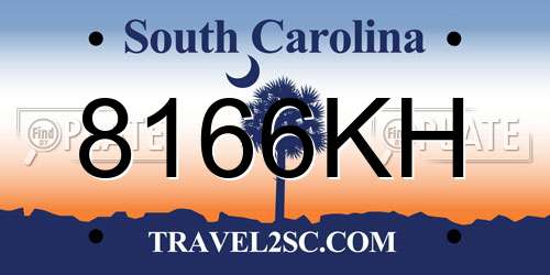 8166KH South Carolina License Plate