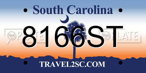 8166ST South Carolina License Plate