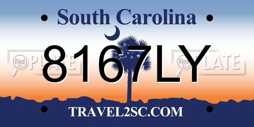 8167LY South Carolina License Plate