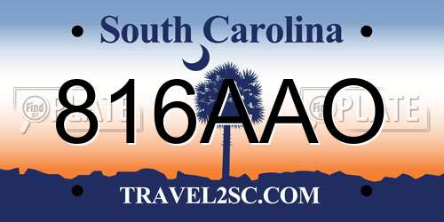 816AAO South Carolina License Plate