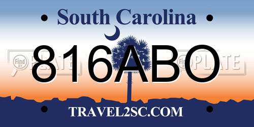 816ABO South Carolina License Plate