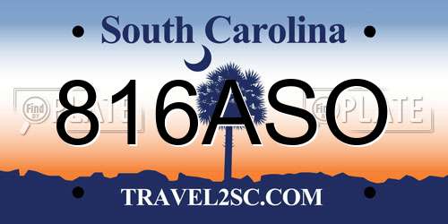816ASO South Carolina License Plate