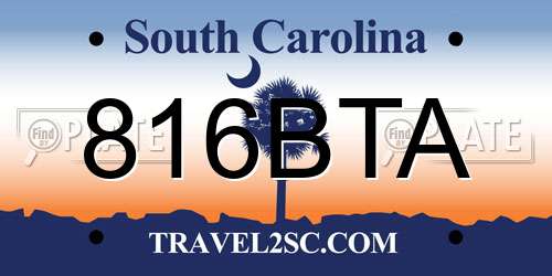 816BTA South Carolina License Plate