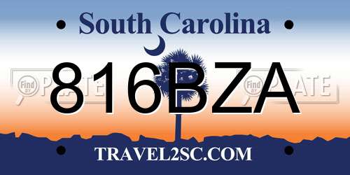 816BZA South Carolina License Plate