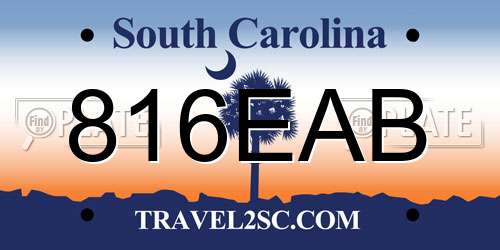 816EAB South Carolina License Plate