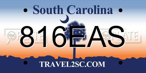 816EAS South Carolina License Plate