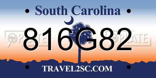 816G82 South Carolina License Plate