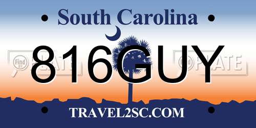 816GUY South Carolina License Plate