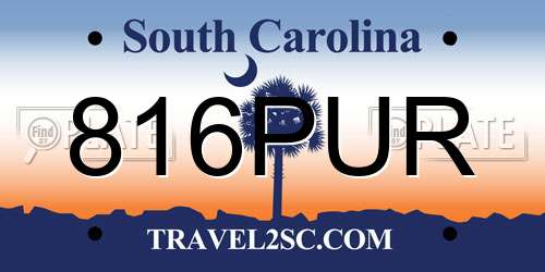 816PUR South Carolina License Plate