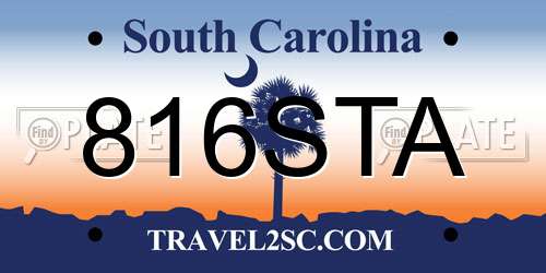 816STA South Carolina License Plate