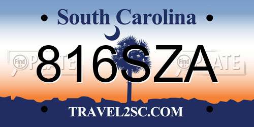 816SZA South Carolina License Plate