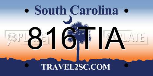 816TIA South Carolina License Plate