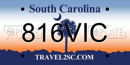 816VIC South Carolina License Plate
