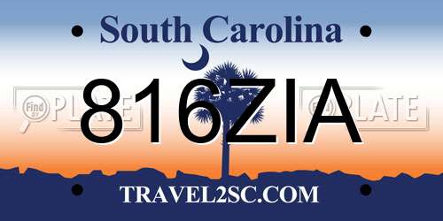 816ZIA South Carolina License Plate