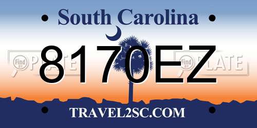 8170EZ South Carolina License Plate